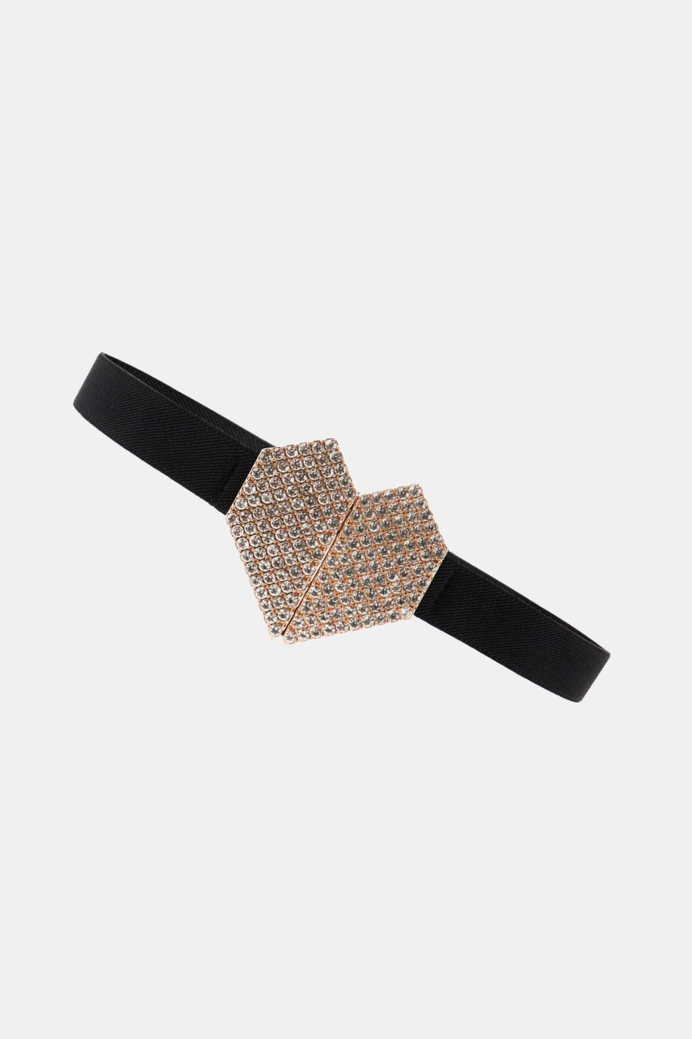 Rhinestone Heart Buckle Elastic Belt Trendsi