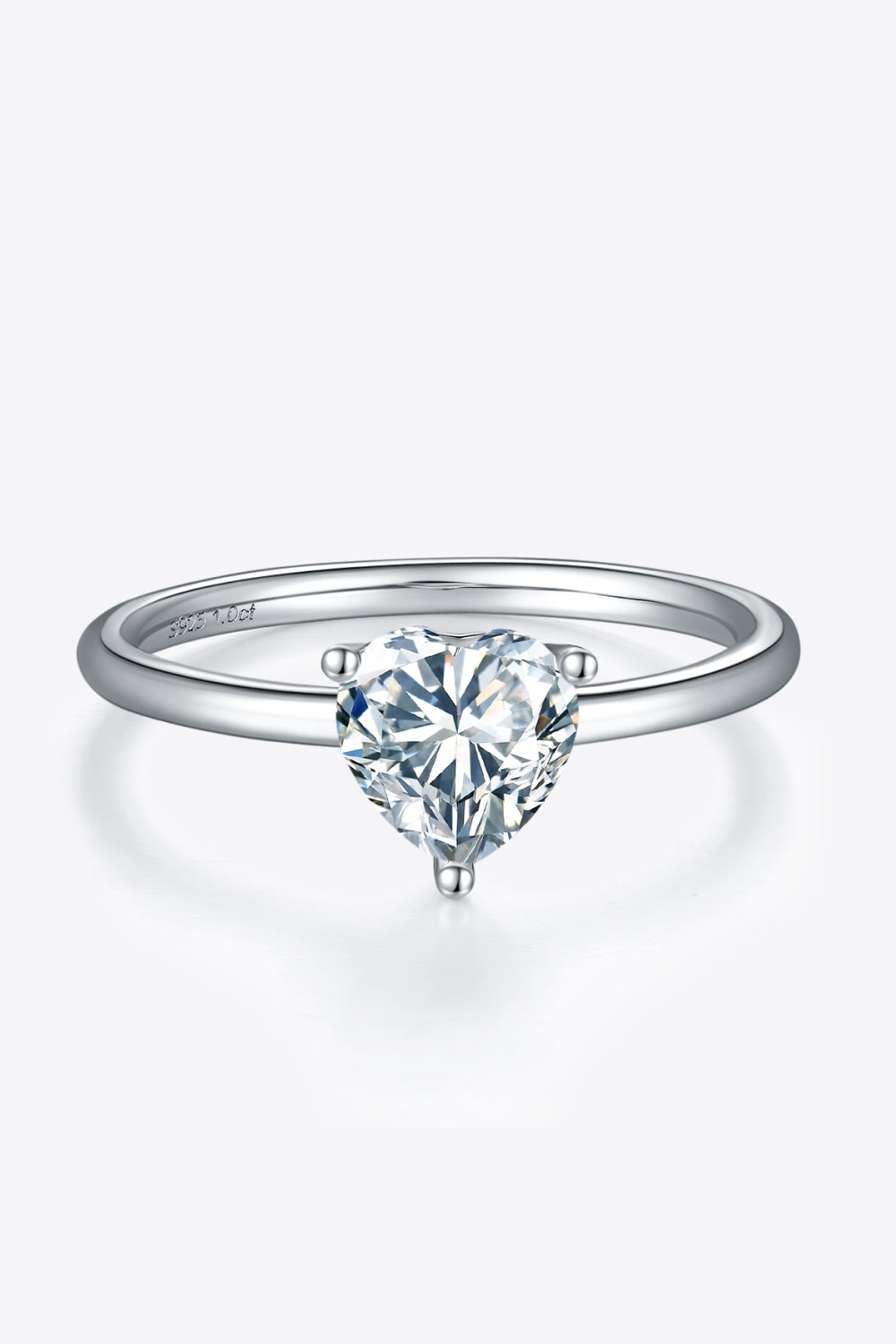 Solitaire 1 Carat Moissanite 925 Sterling Silver Ring Trendsi