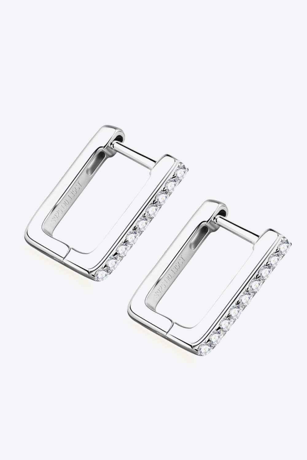 Moissanite Geometric 925 Sterling Silver Earrings Trendsi