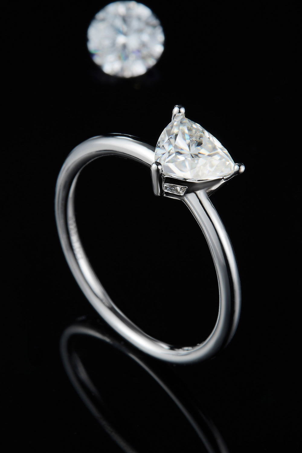 Solitaire 1 Carat Moissanite 925 Sterling Silver Ring Trendsi