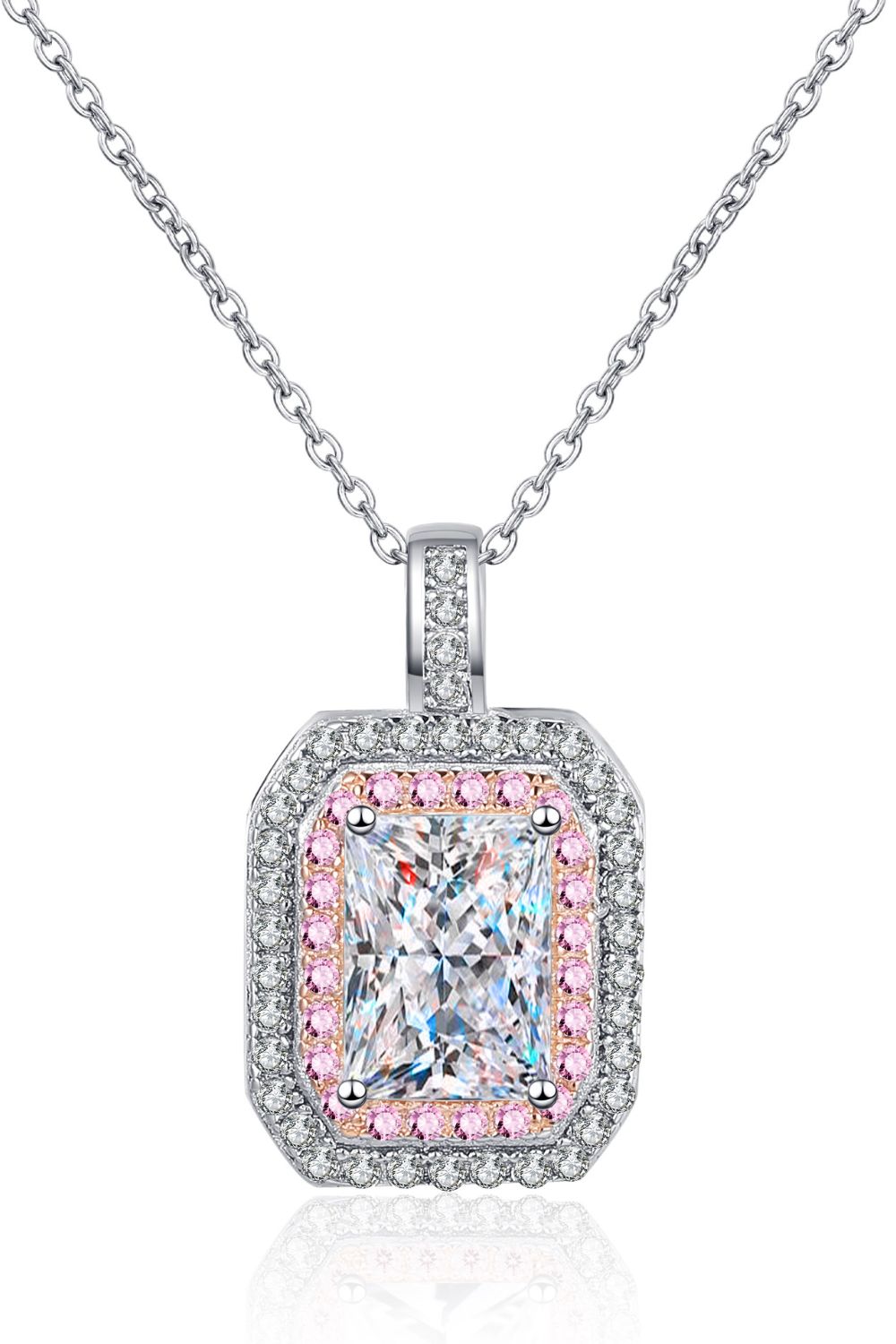 Geometric Pendant Chain 1 Carat Moissanite Necklace Trendsi