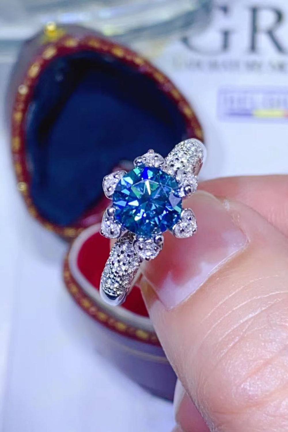 Stunning 1 Carat Moissanite 925 Sterling Silver Ring Trendsi