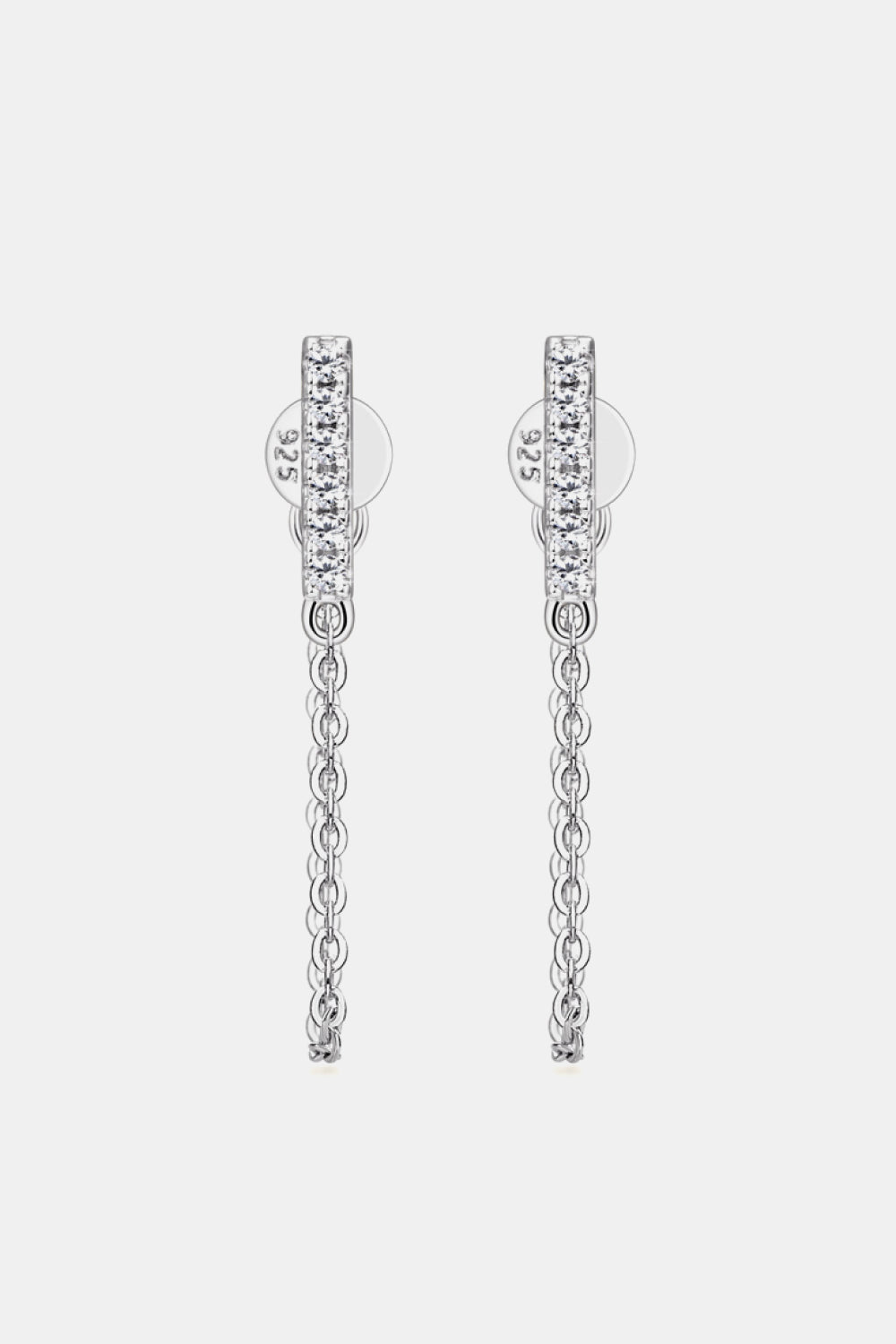 Moissanite 925 Sterling Silver Connected Earrings Trendsi