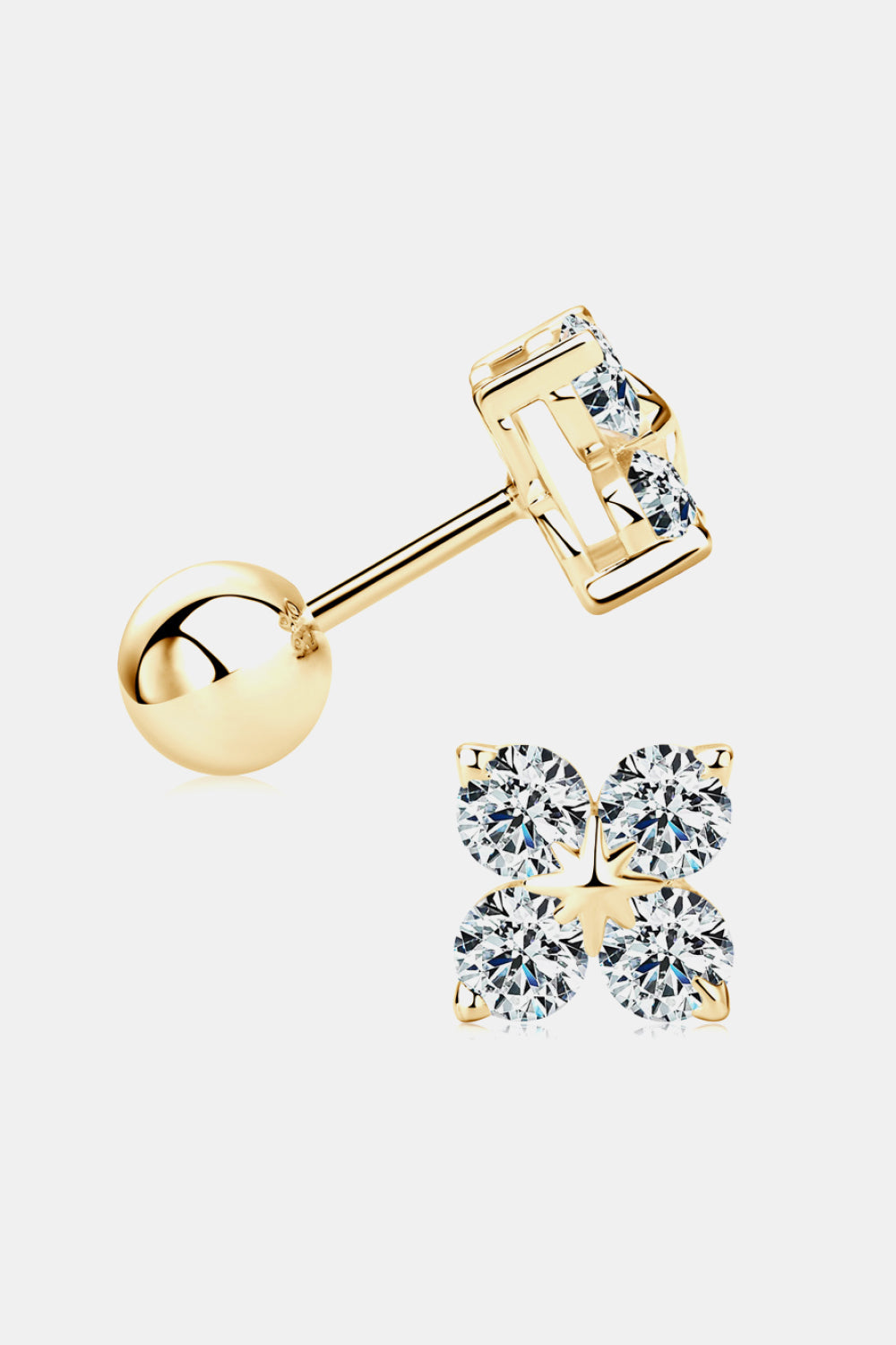Minimalist Moissanite 925 Sterling Silver Four-Leaf Clover Shape Earrings Trendsi