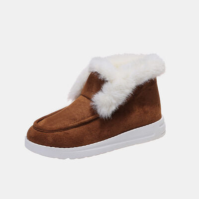 The Snowy Embrace Furry Suede Boots