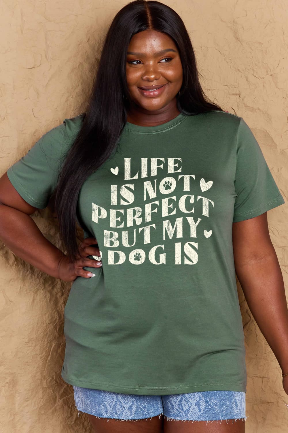 Simply Love Full Size Dog Slogan Graphic Cotton T-Shirt Trendsi