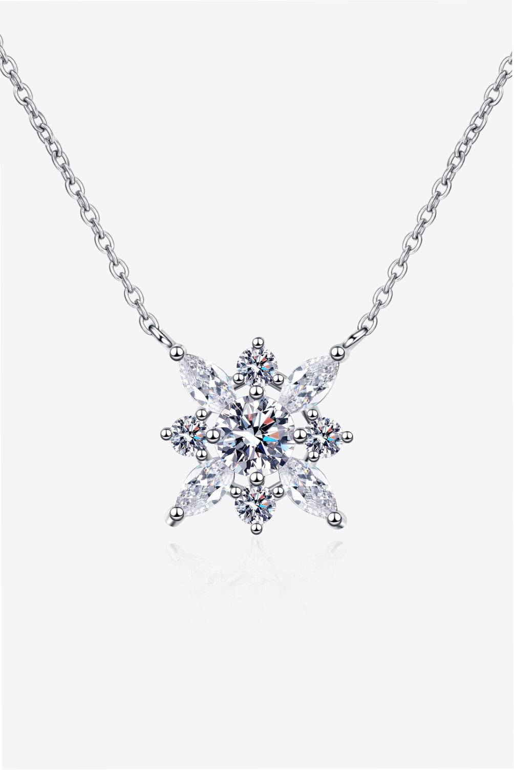 Moissanite Rhodium-Plated Necklace Trendsi