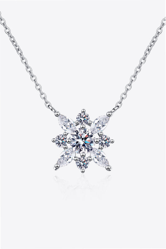 Moissanite Rhodium-Plated Necklace Trendsi