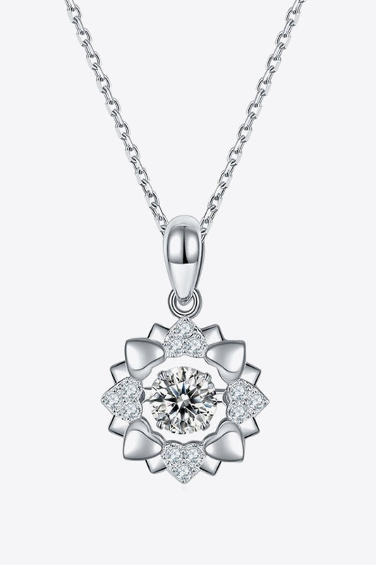 Moissanite Flower Shape Pendant Necklace Trendsi