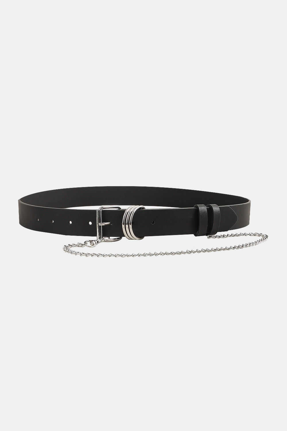 PU Leather Alloy Chain Belt Trendsi