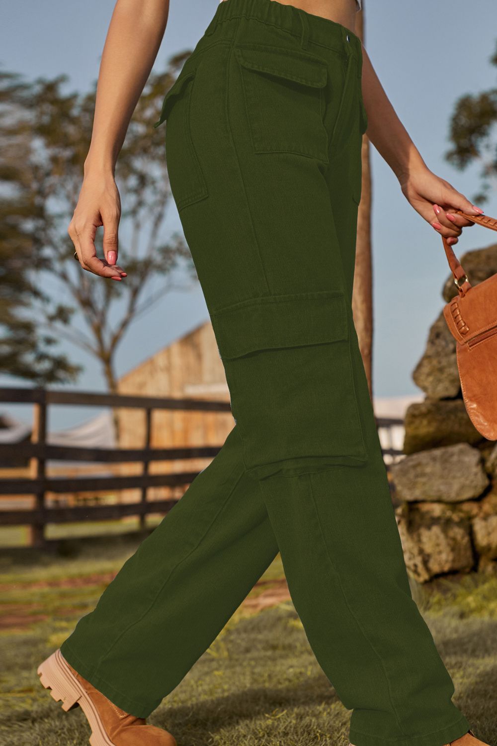 Loose Fit Long Jeans with Pockets Trendsi