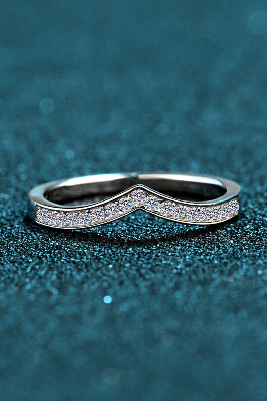 Minimalist Moissanite Rhodium-Plated Ring Trendsi