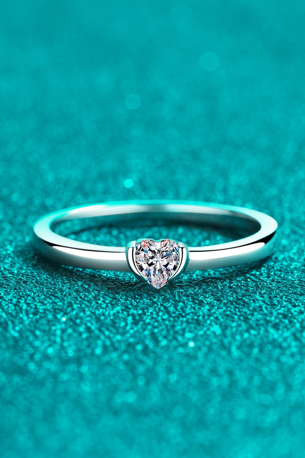 Heart-Shaped Moissanite Solitaire Ring Trendsi