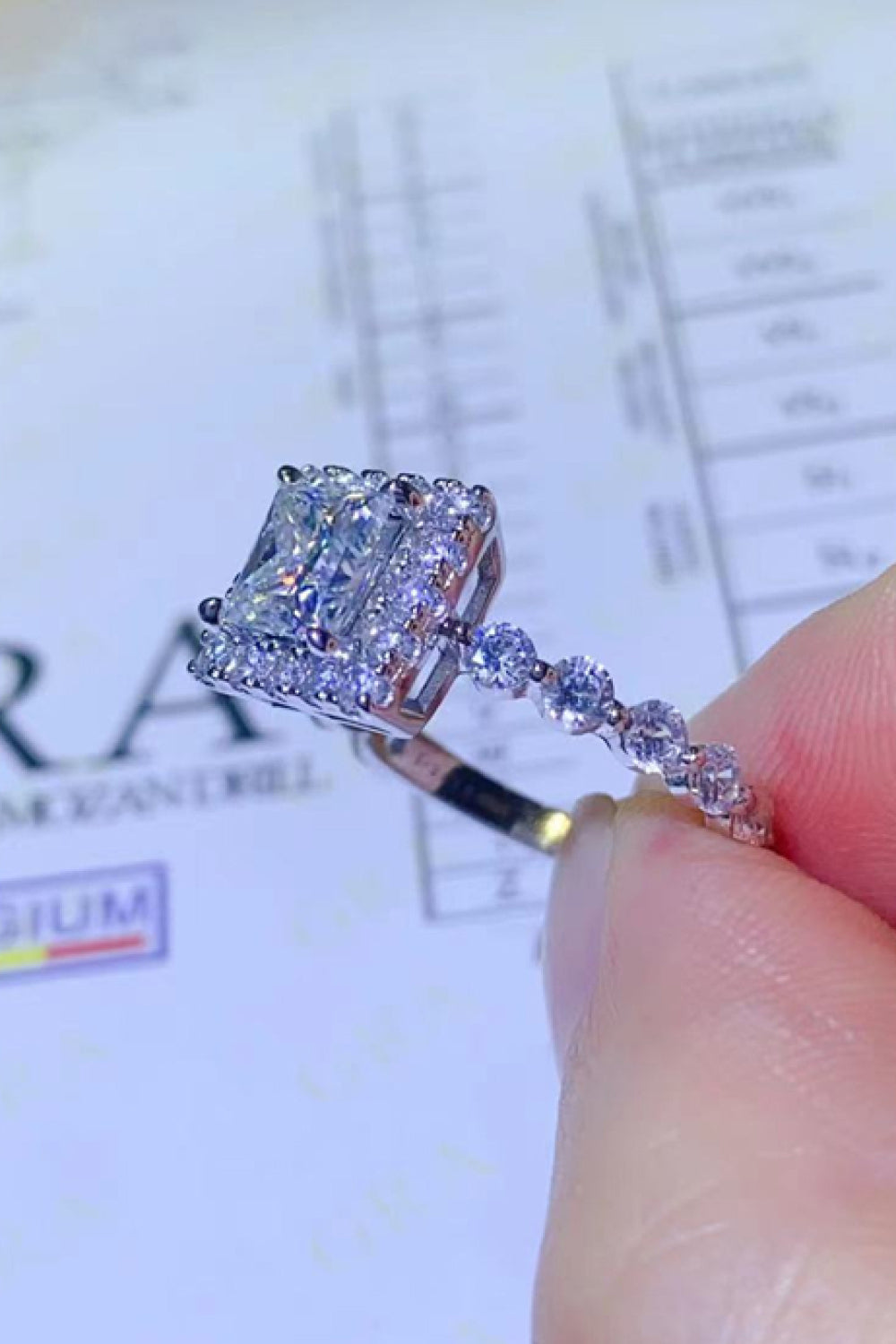 Square Adored 1 Carat Moissanite Ring Trendsi