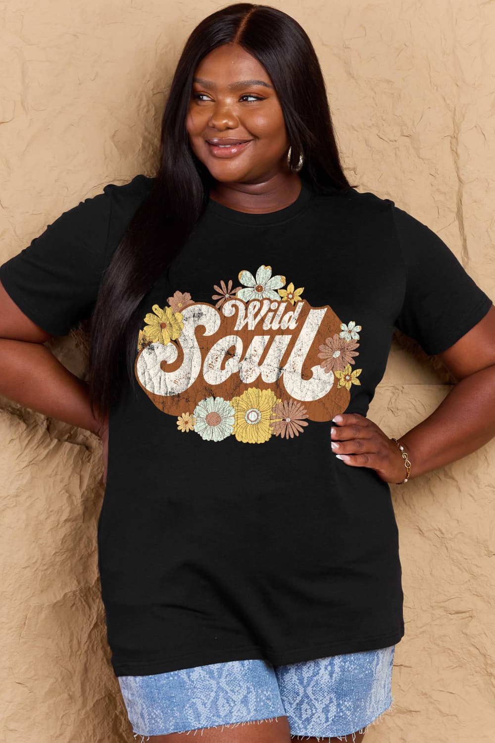 Simply Love Full Size WILD SOUL Graphic Cotton T-Shirt Trendsi