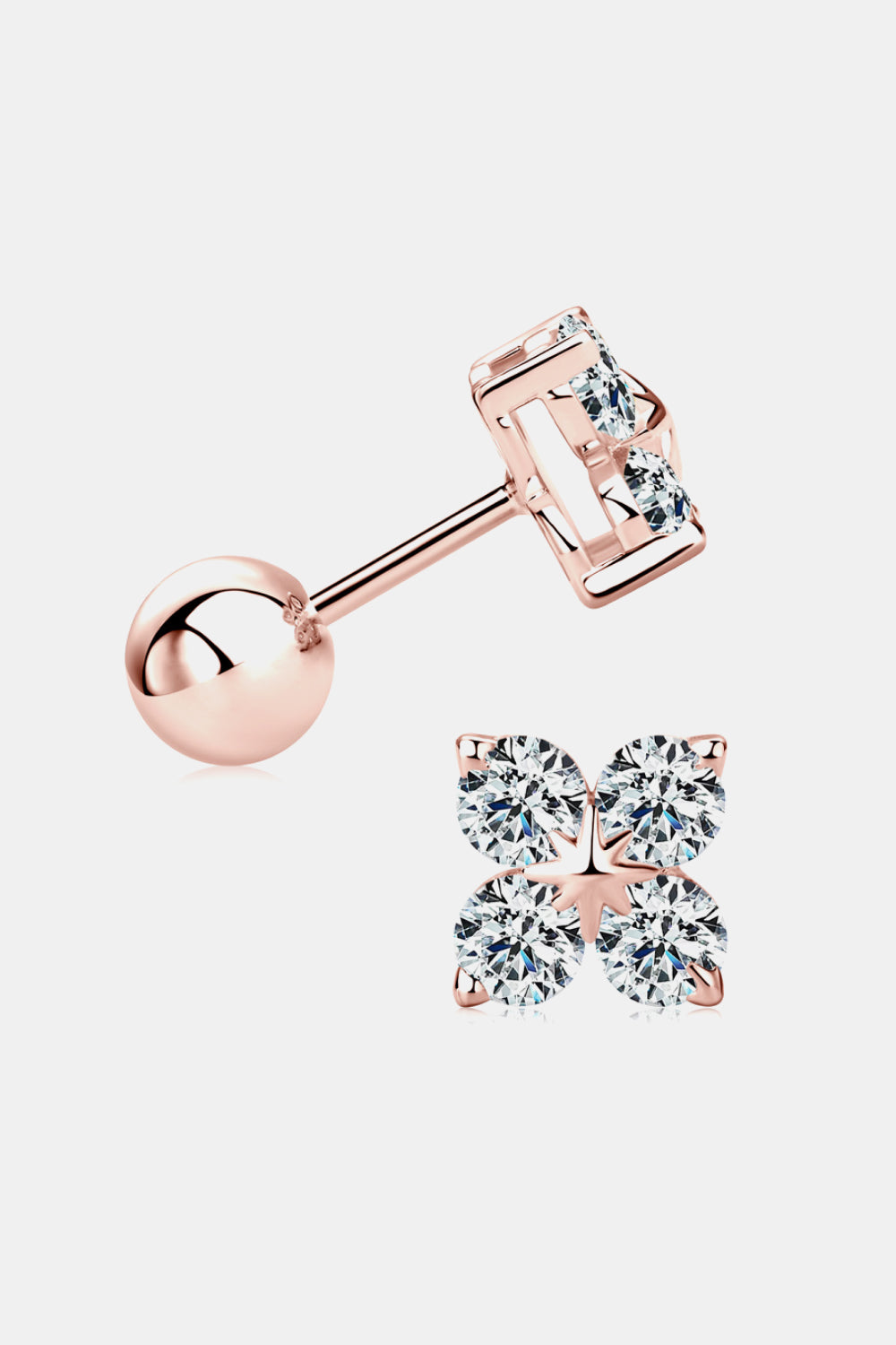 Minimalist Moissanite 925 Sterling Silver Four-Leaf Clover Shape Earrings Trendsi