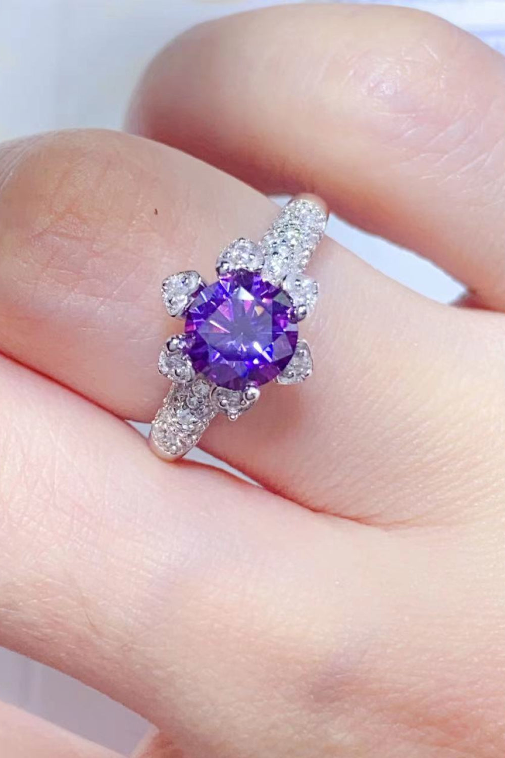 Stunning 1 Carat Moissanite 925 Sterling Silver Ring Trendsi