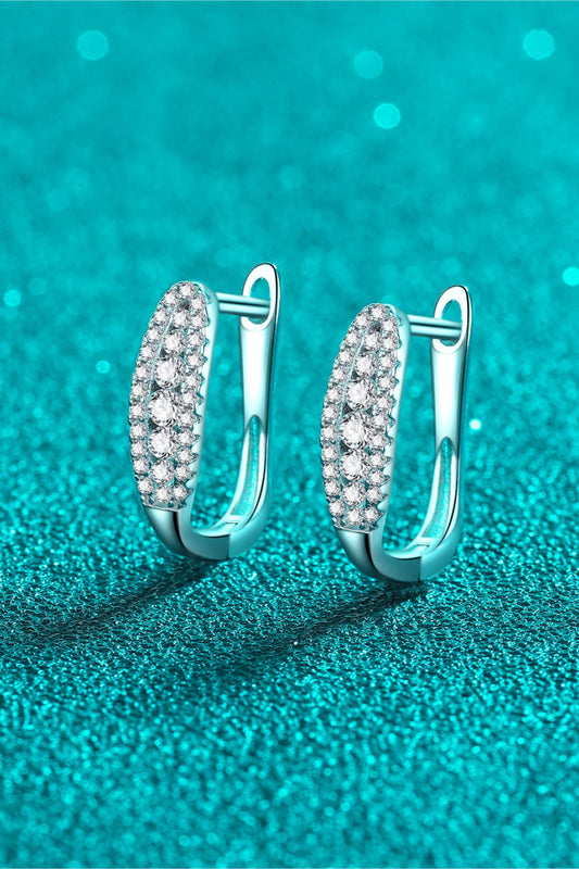 Moissanite Rhodium-Plated Earrings Trendsi
