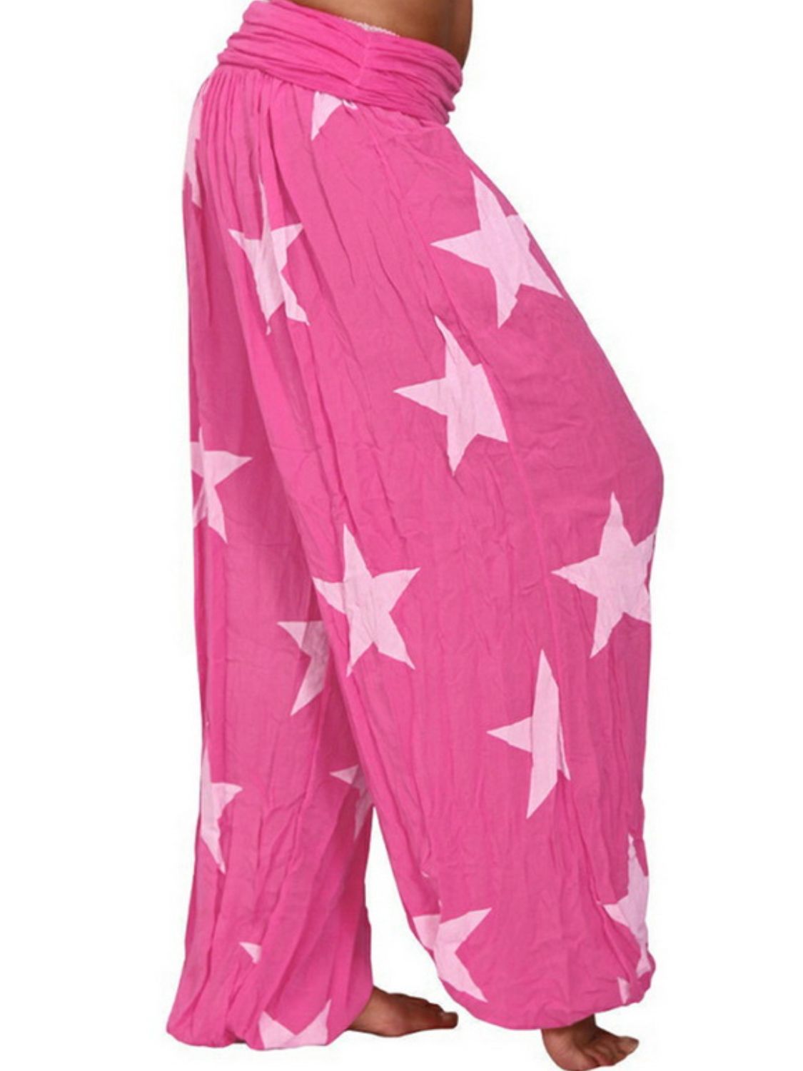 Full Size Ruched High Waist Printed Pants Trendsi