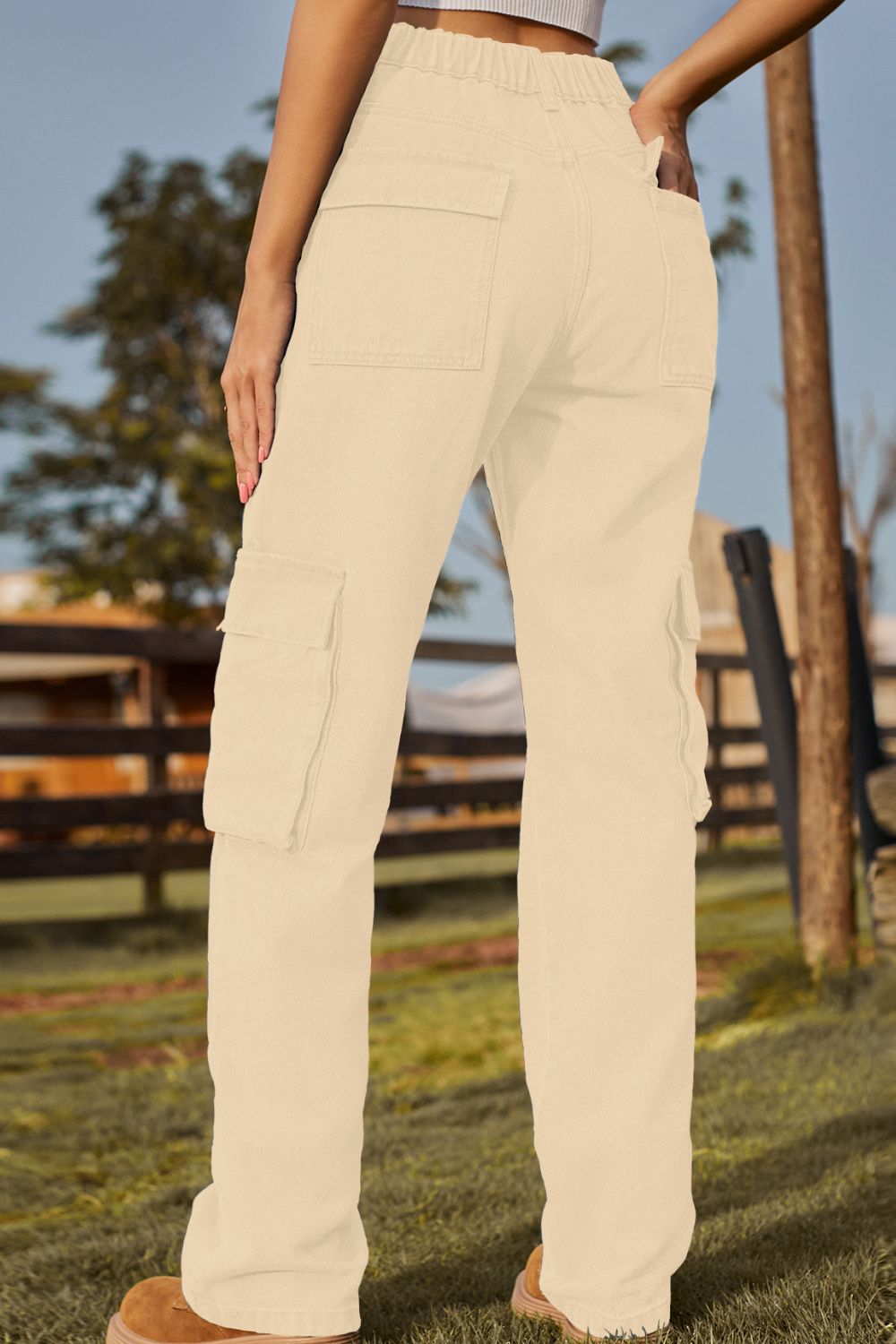 Loose Fit Long Jeans with Pockets Trendsi
