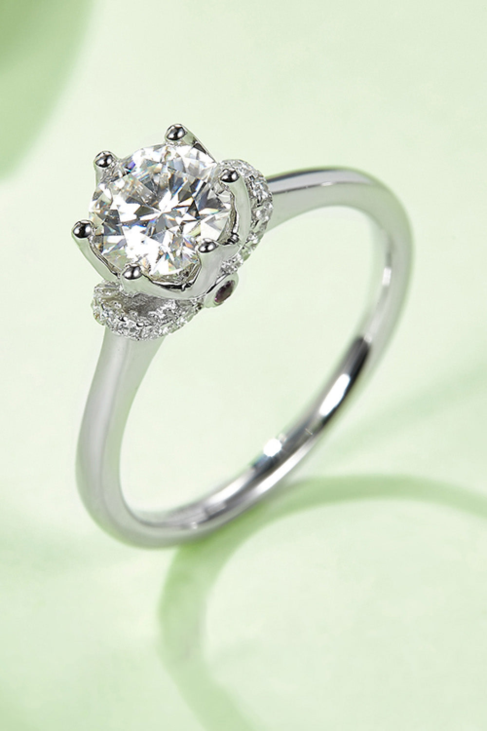 Silver Minimalist 1 Carat Moissanite 925 Sterling Silver Ring Trendsi