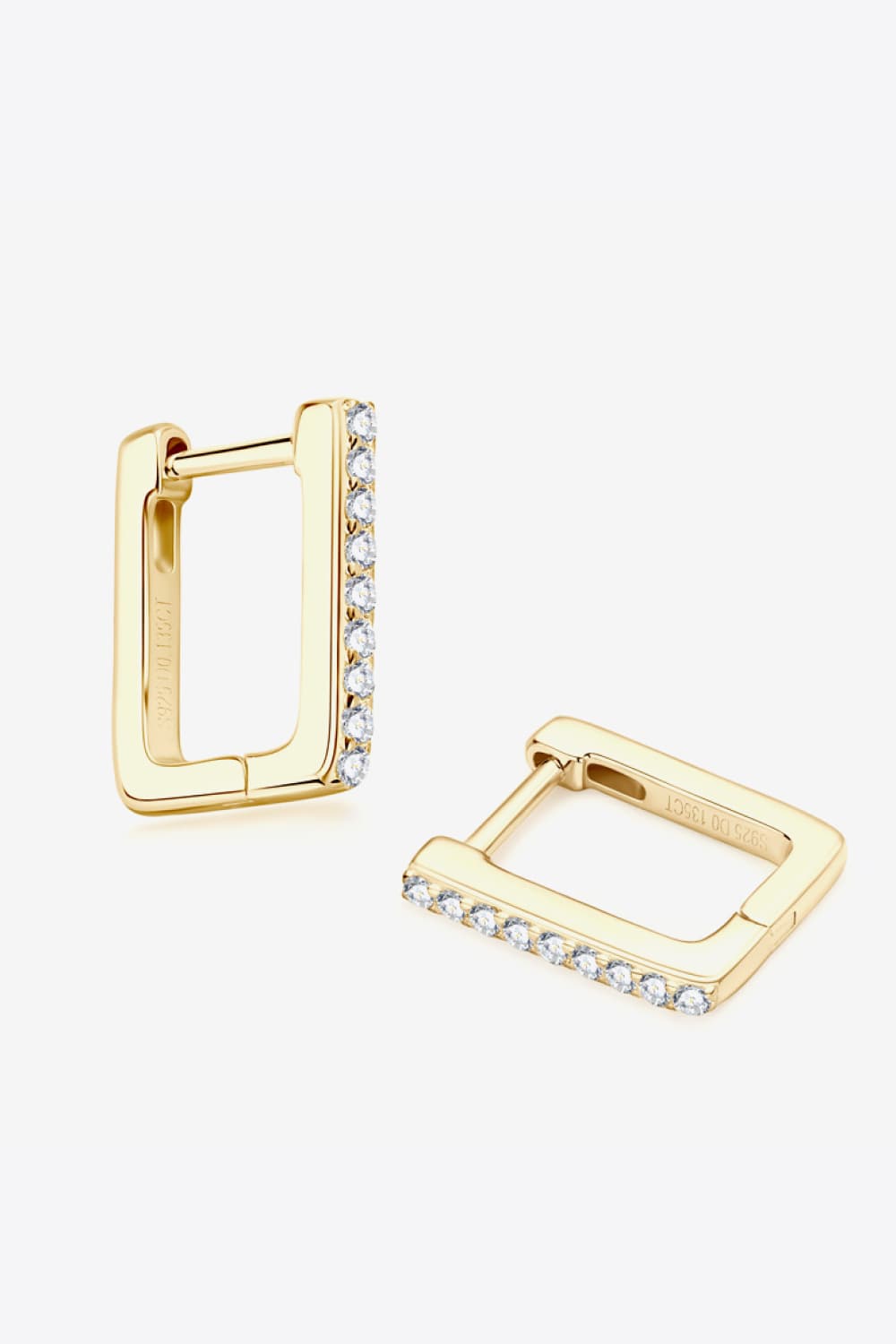 Moissanite Geometric 925 Sterling Silver Earrings Trendsi