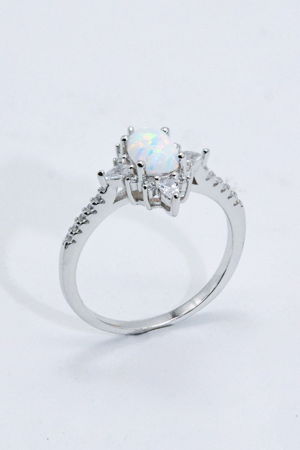 Platinum-Plated Opal and Zircon Ring Trendsi
