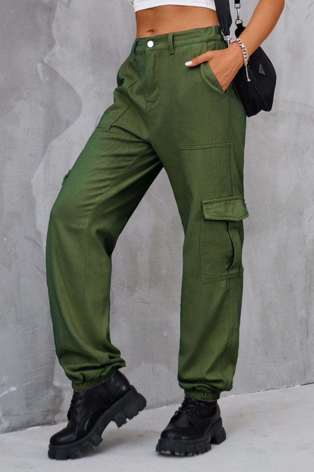 Buttoned High Waist Jeans with Pockets Trendsi
