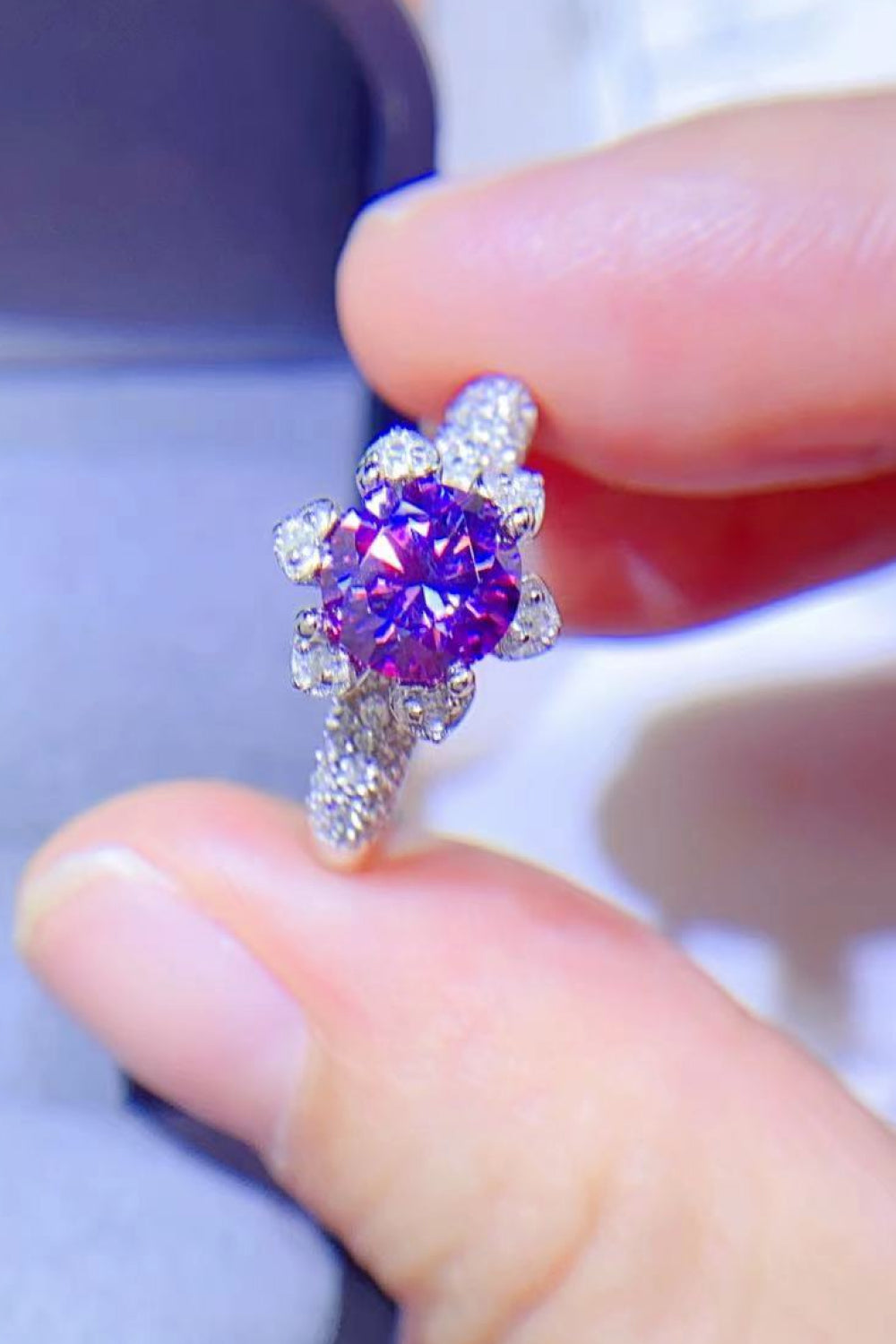 Stunning 1 Carat Moissanite 925 Sterling Silver Ring Trendsi
