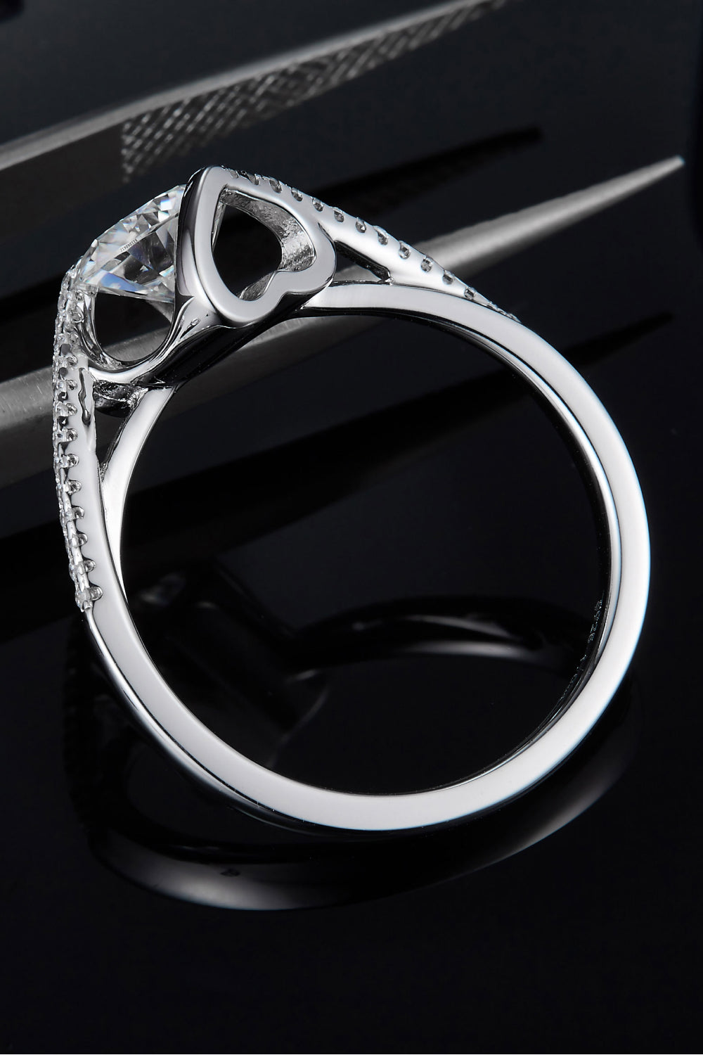 Twisted 1 Carat Moissanite 925 Sterling Silver Ring Trendsi