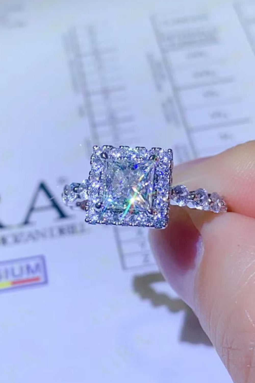 Square Adored 1 Carat Moissanite Ring Trendsi