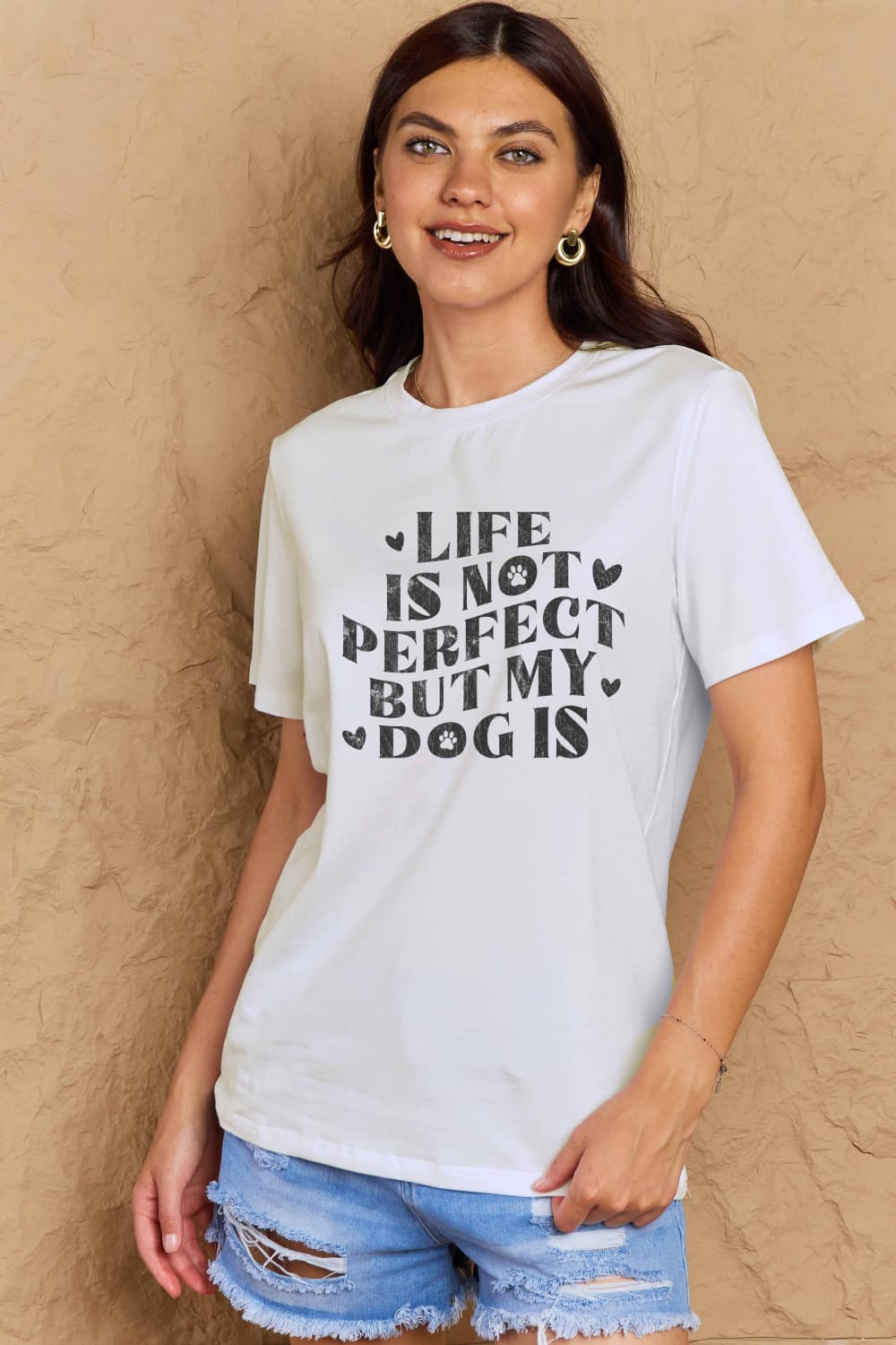 Simply Love Full Size Dog Slogan Graphic Cotton T-Shirt Trendsi