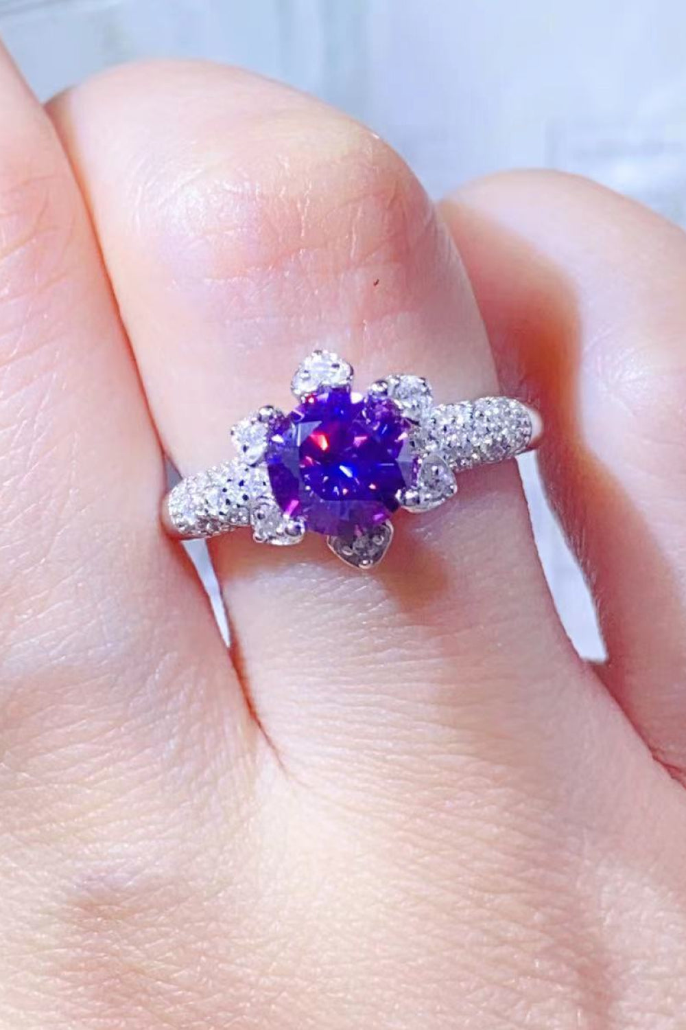 Stunning 1 Carat Moissanite 925 Sterling Silver Ring Trendsi