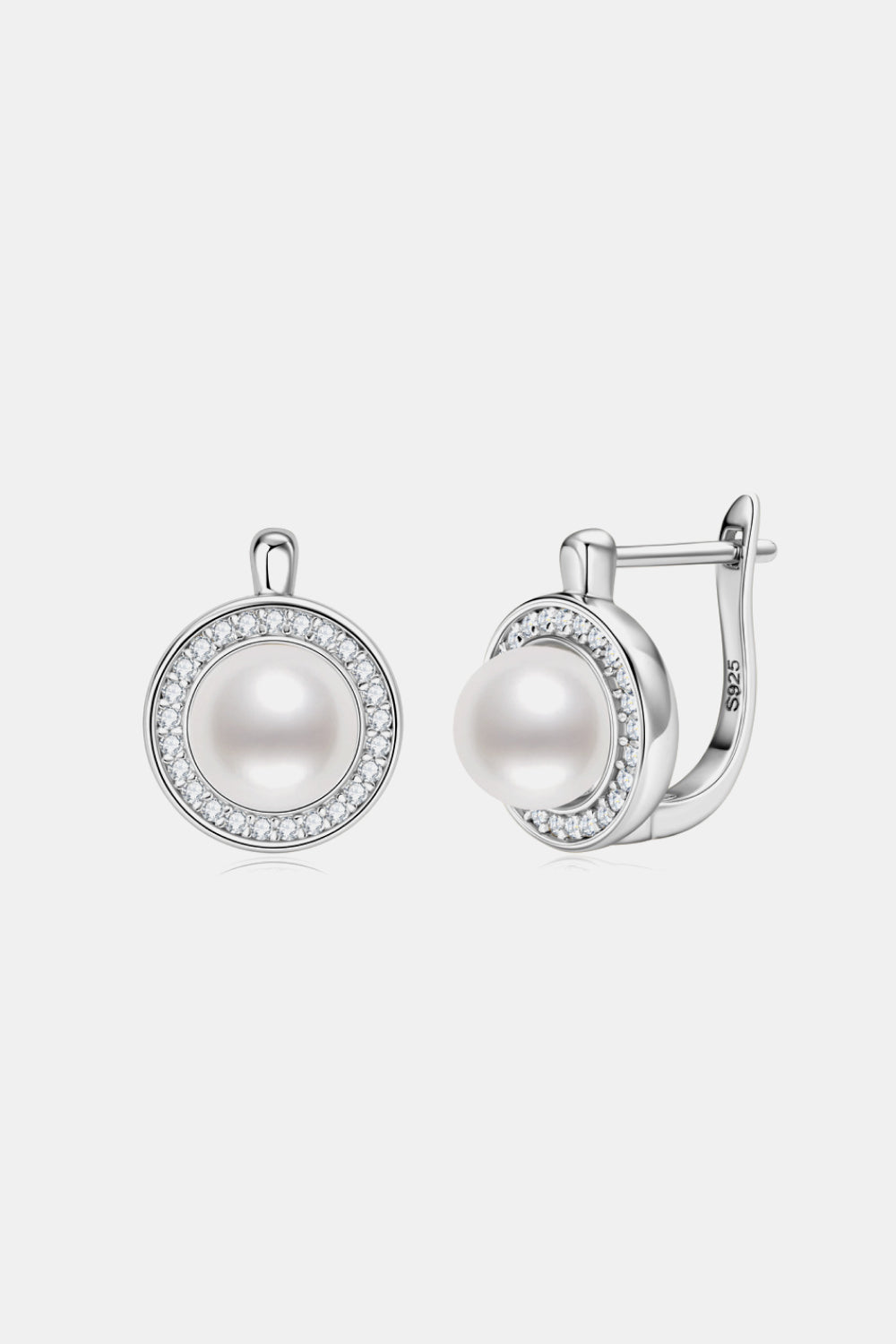 Moissanite Pearl 925 Sterling Silver Earrings Trendsi