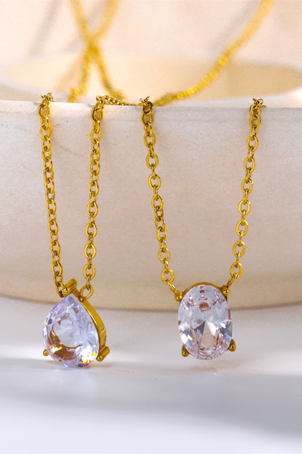 Stainless Steel Geometrical Shape Necklace Trendsi