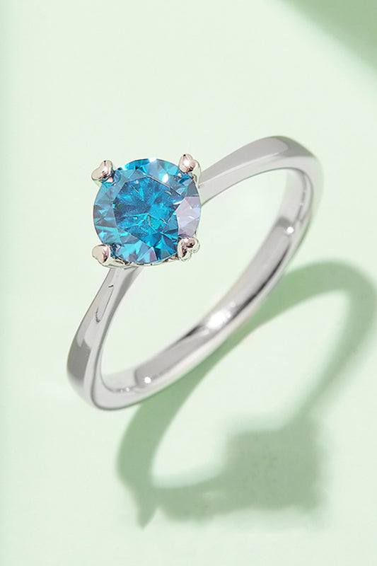 Simple Solitaire 1 Carat Moissanite 925 Sterling Silver Ring Trendsi