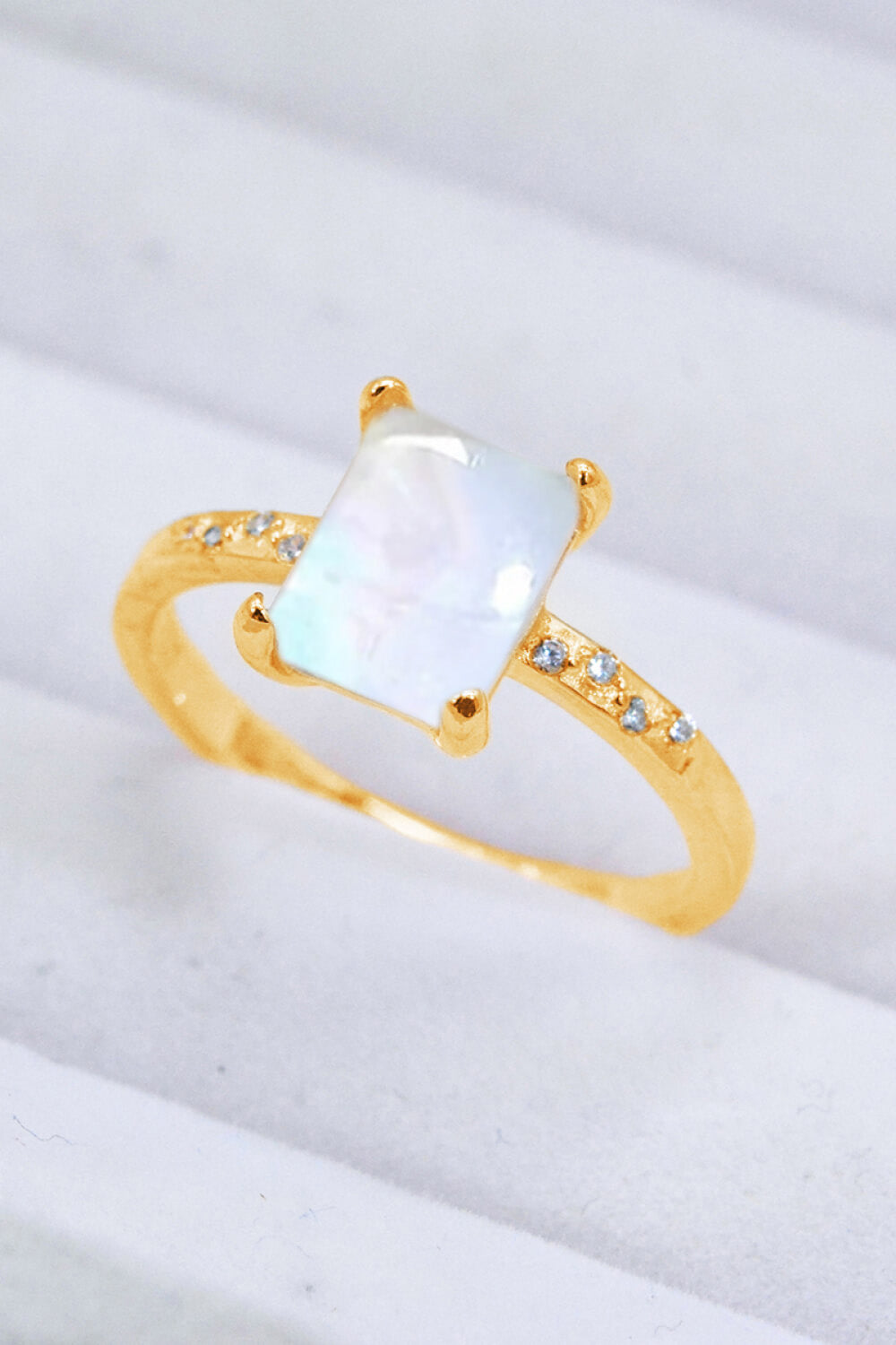 Square Moonstone Ring Trendsi