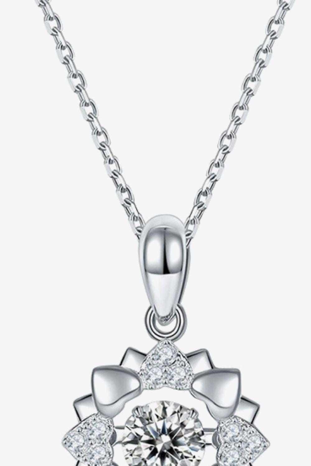 Moissanite Flower Shape Pendant Necklace Trendsi