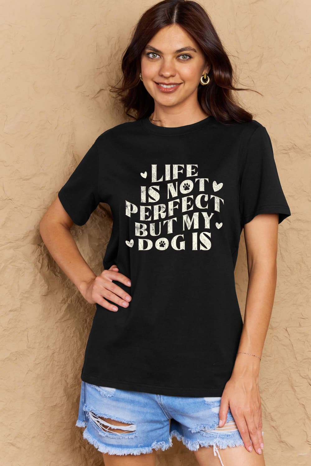 Simply Love Full Size Dog Slogan Graphic Cotton T-Shirt Trendsi