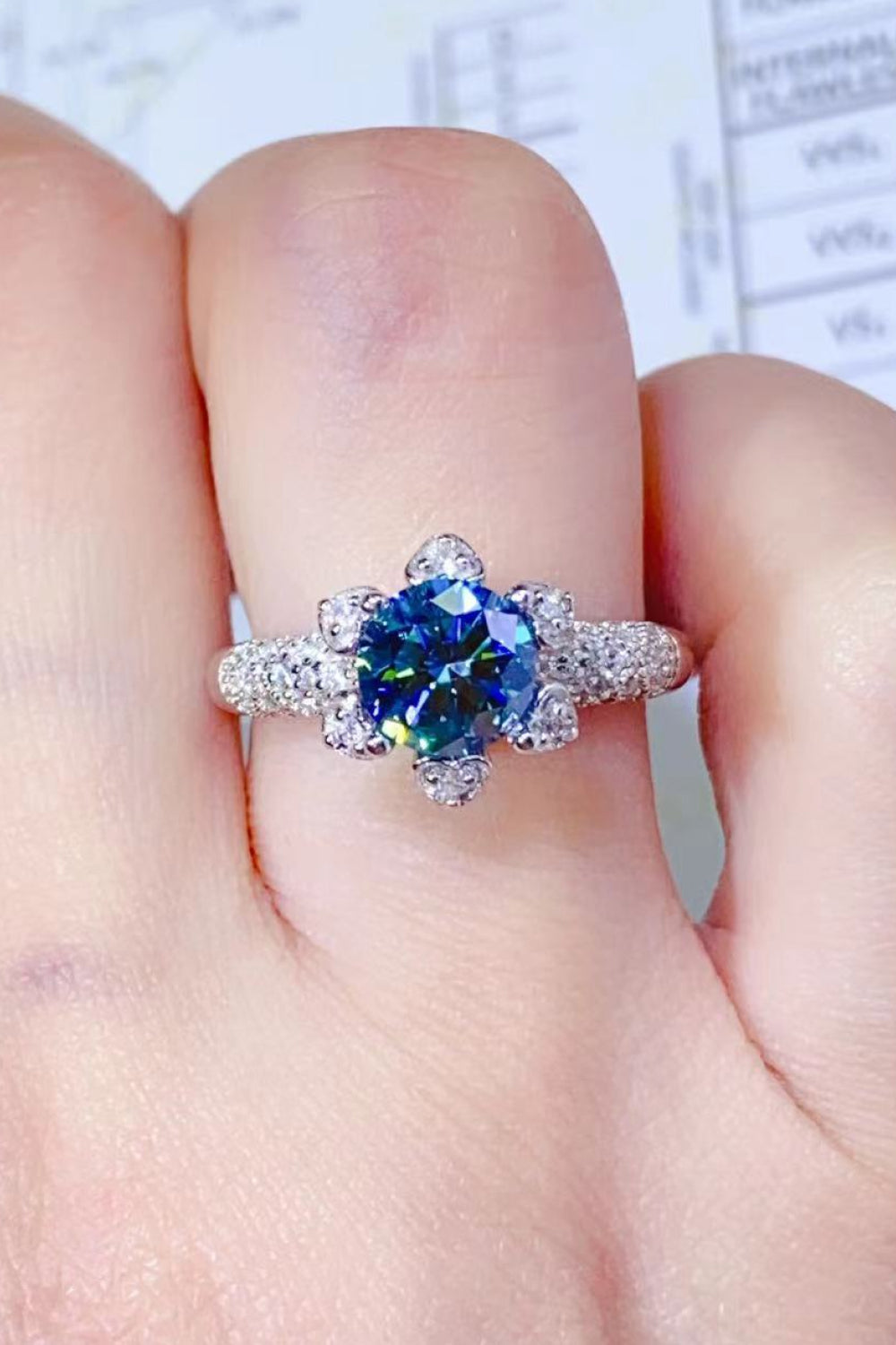 Stunning 1 Carat Moissanite 925 Sterling Silver Ring Trendsi
