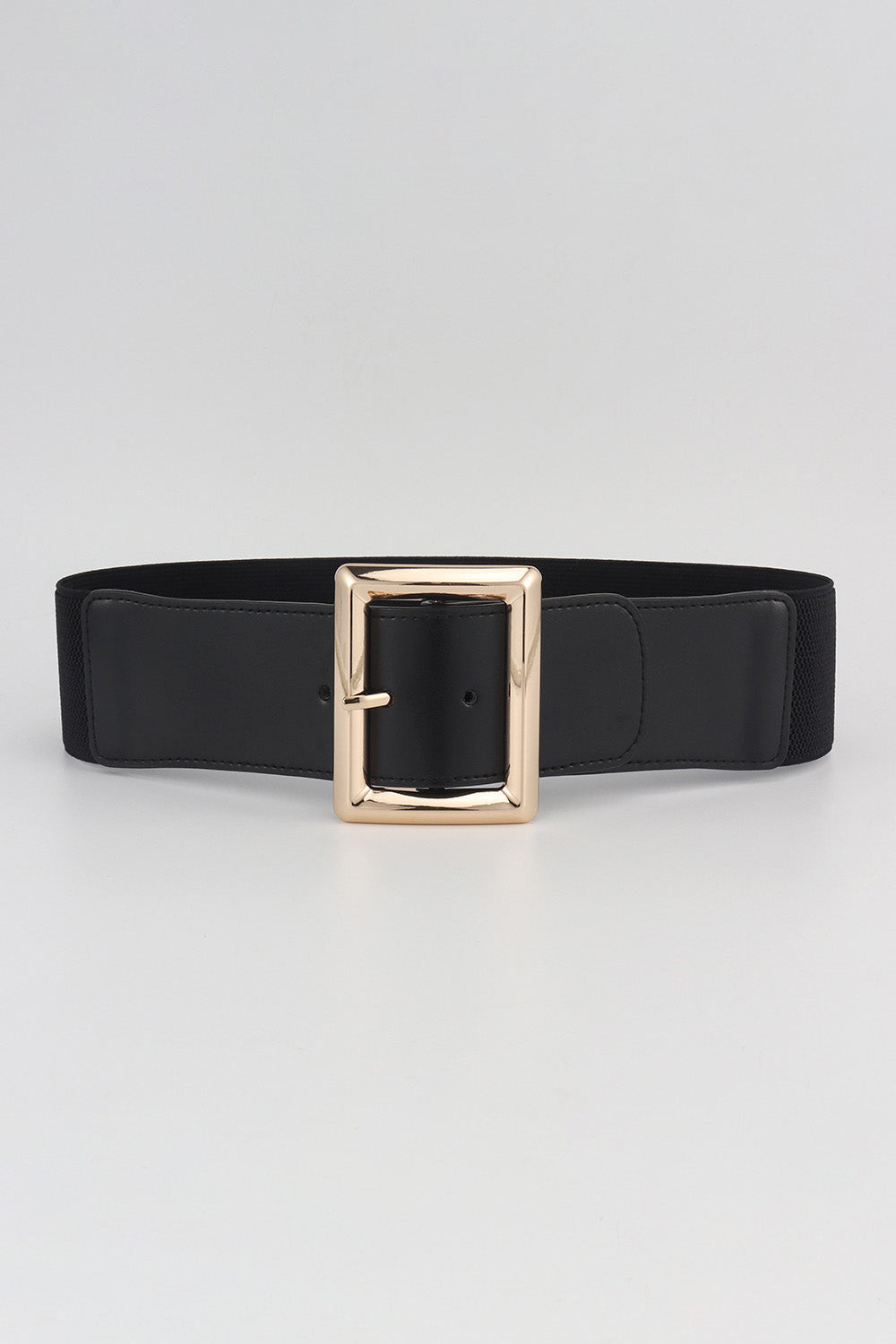 Rectangle Buckle Elastic Wide Belt Trendsi