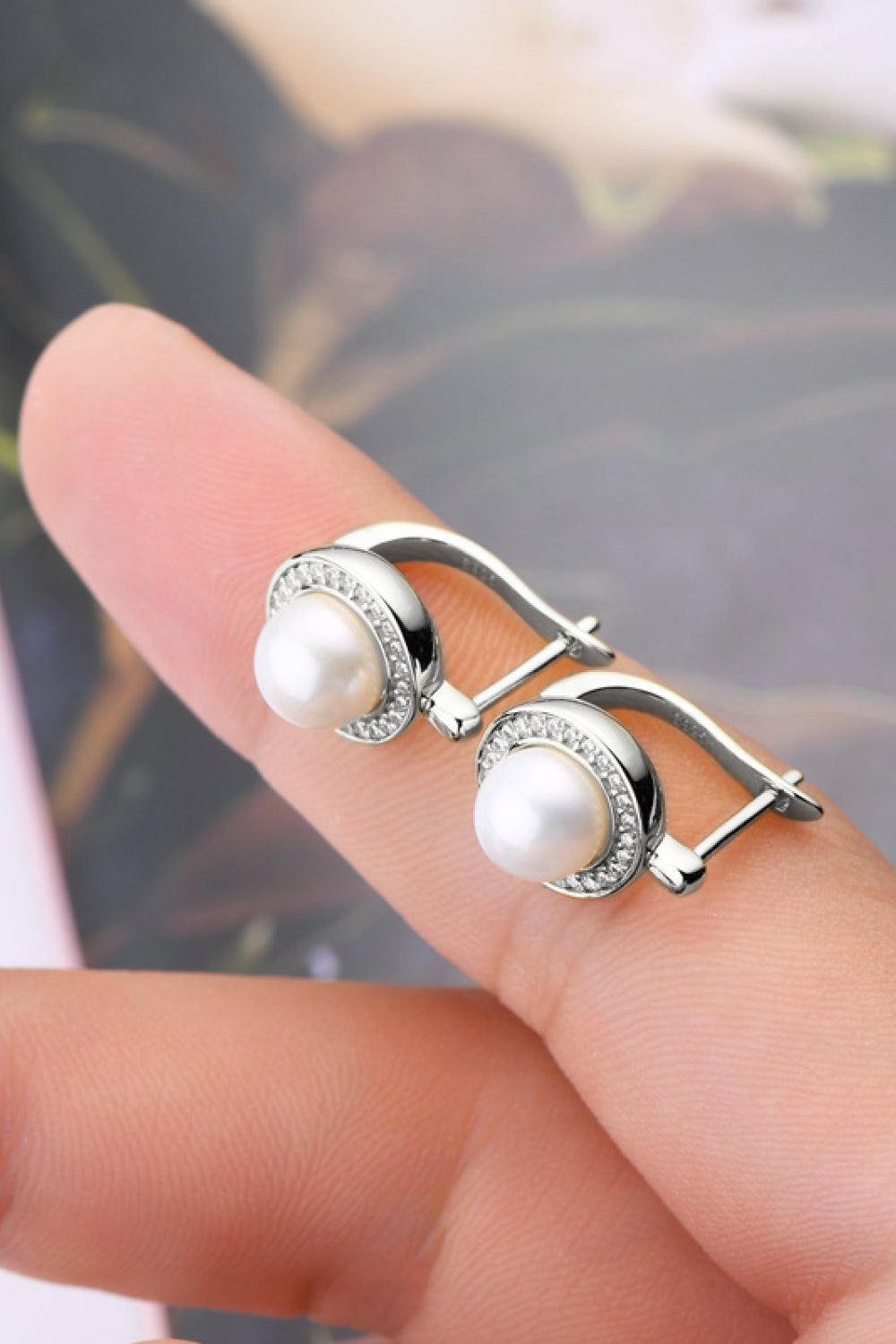 Moissanite Pearl 925 Sterling Silver Earrings Trendsi