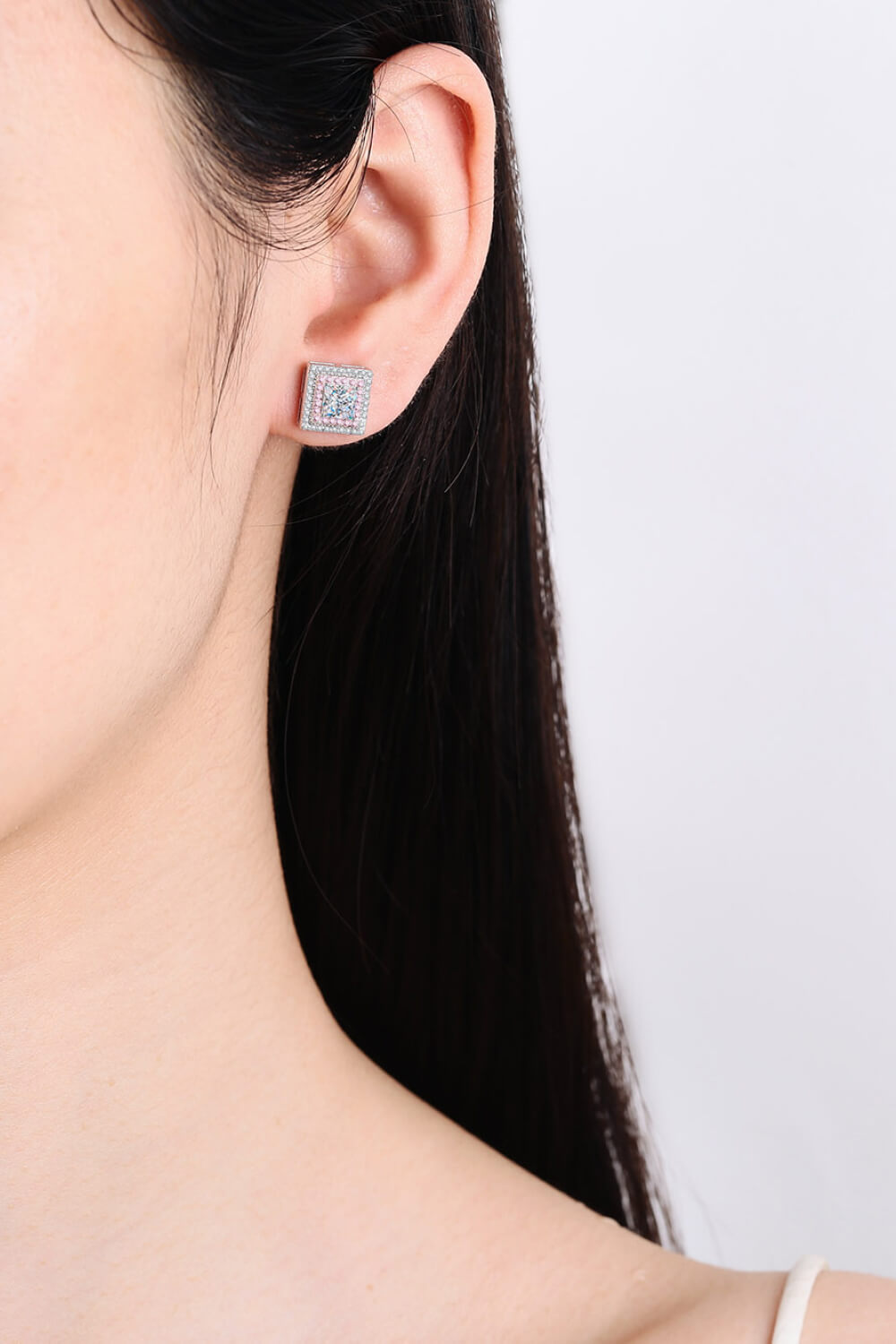 Moissanite Square Stud Earrings Trendsi