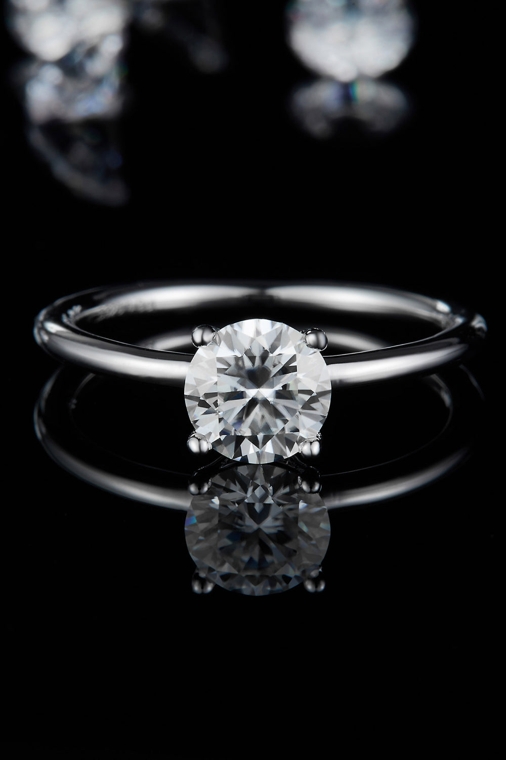 Solitaire 1 Carat Moissanite 925 Sterling Silver Ring Trendsi