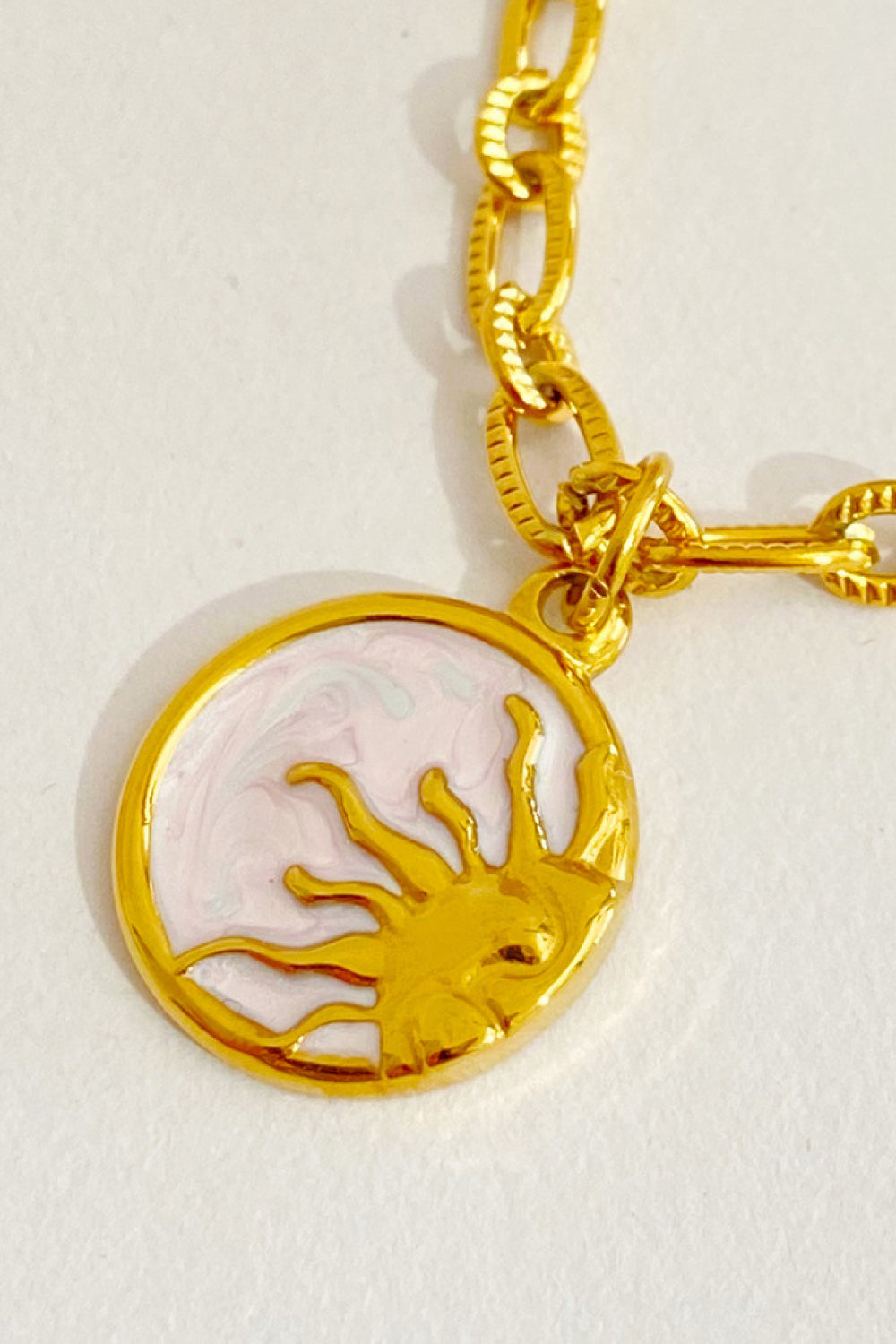Round Pendant Stainless Steel Necklace Trendsi