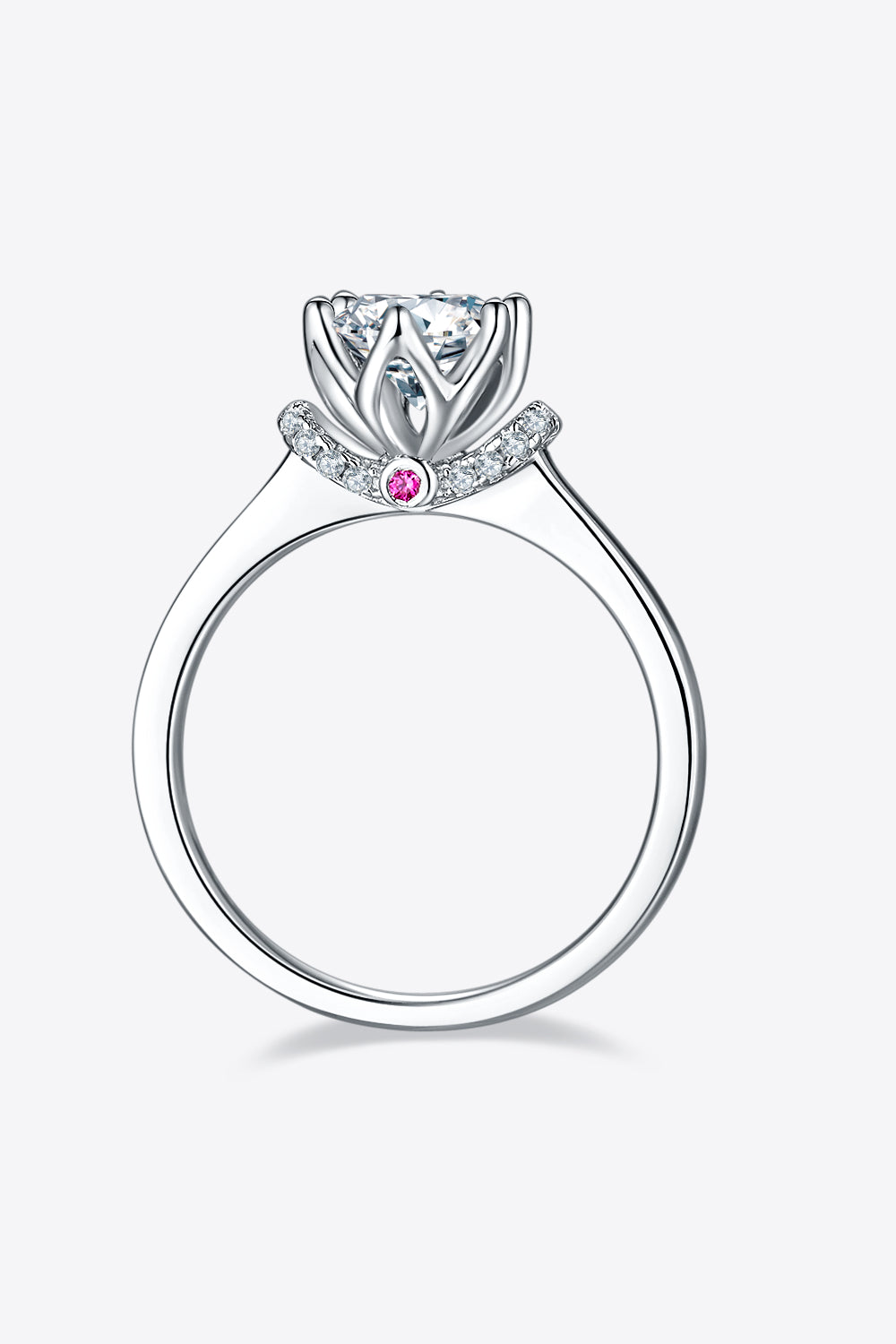 Silver Minimalist 1 Carat Moissanite 925 Sterling Silver Ring Trendsi