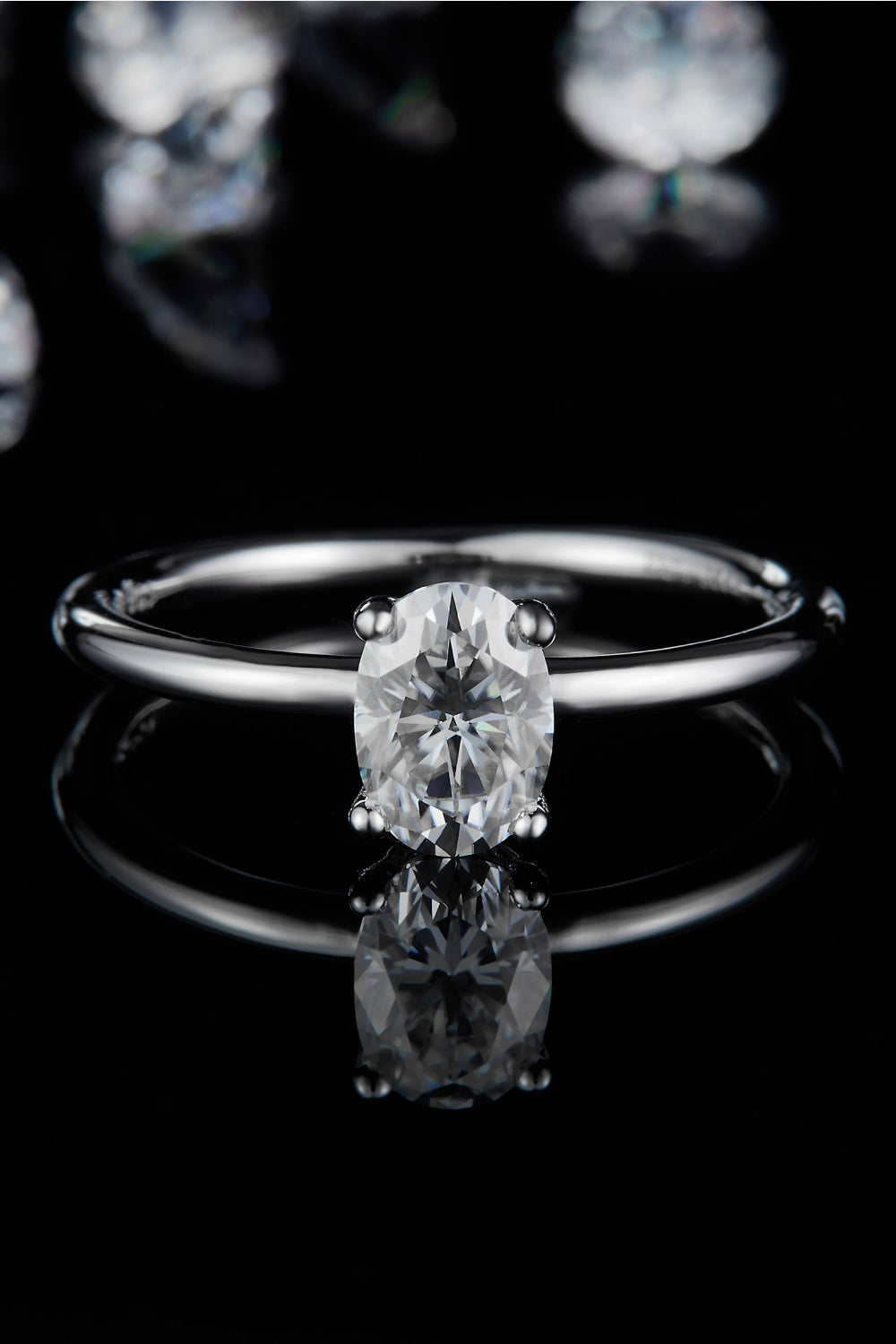 Solitaire 1 Carat Moissanite 925 Sterling Silver Ring Trendsi