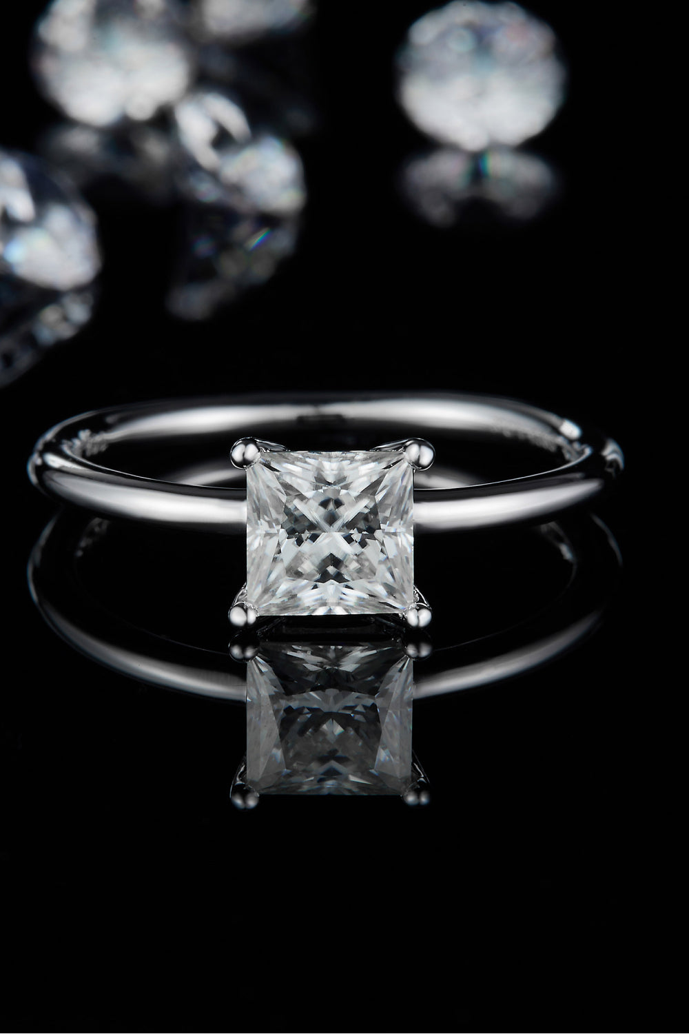 Solitaire 1 Carat Moissanite 925 Sterling Silver Ring Trendsi
