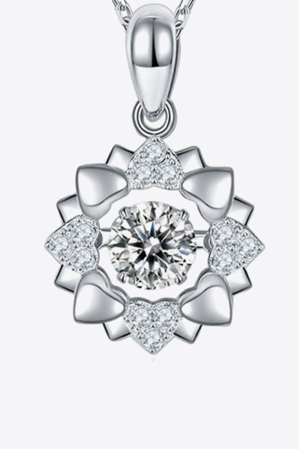 Moissanite Flower Shape Pendant Necklace Trendsi