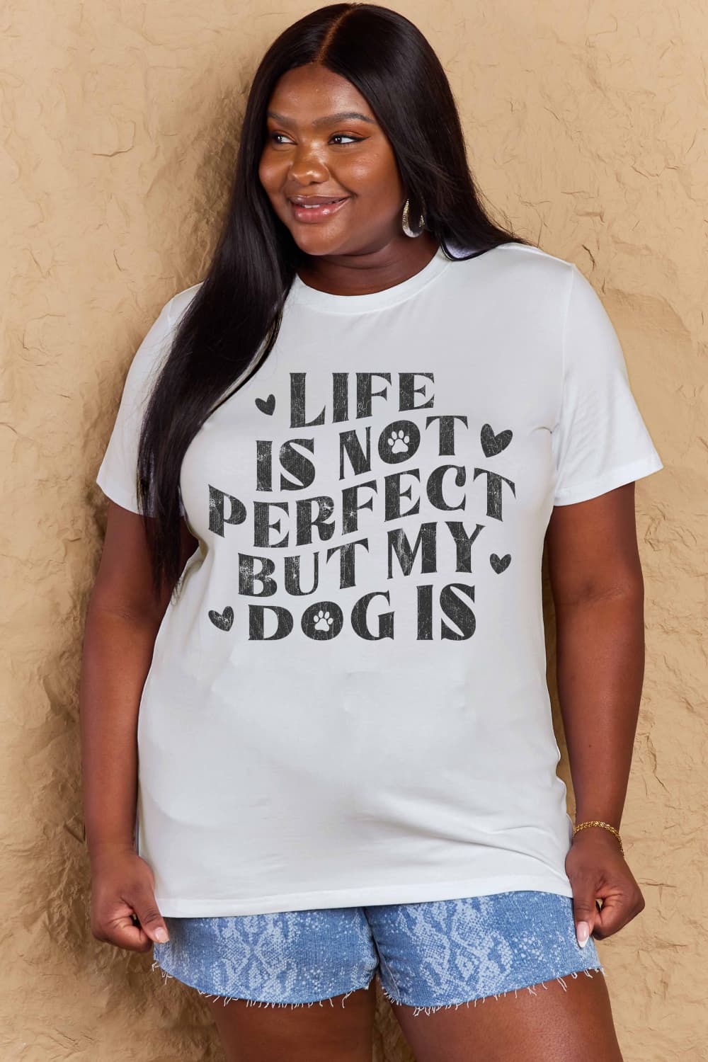 Simply Love Full Size Dog Slogan Graphic Cotton T-Shirt Trendsi